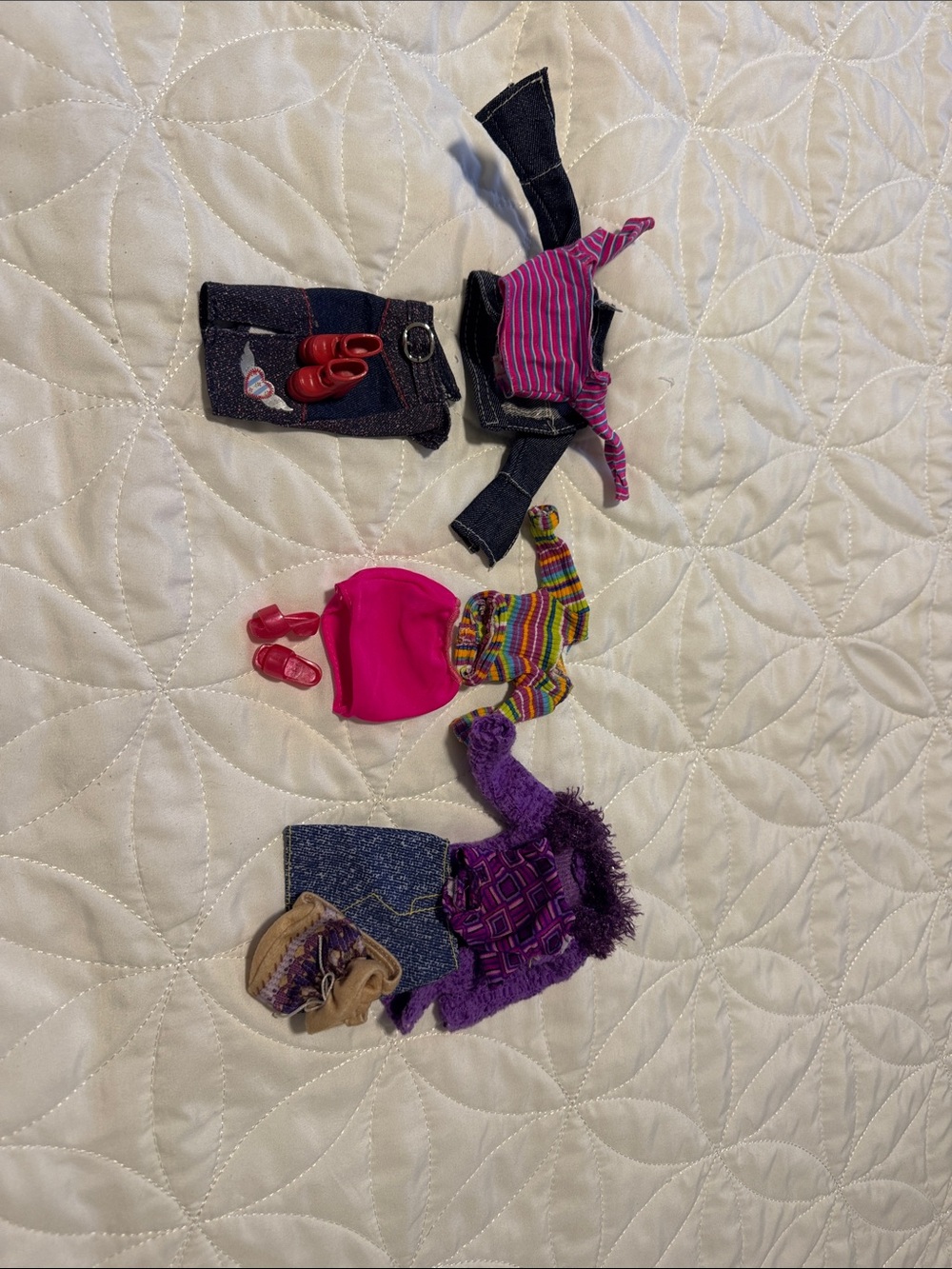 Barbie Pink & Purple Doll Outfit Mix with Denim Jacket